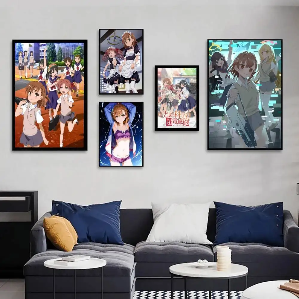 A Certain Scientific R-Railgun Anime Poster Art Sticky Wall Waterproof Home Living Room Bedroom Bar Aesthetic Decoration
