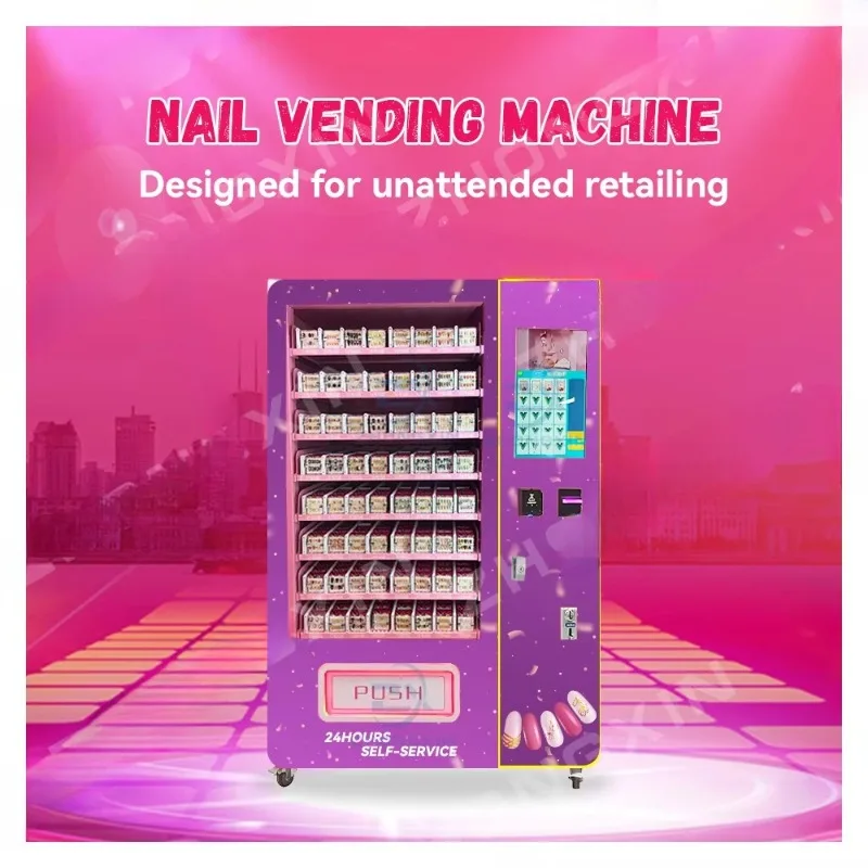 حار بيع 7 بوصة شاشة رقمية صغيرة آلة بيع الشعر رمش مع نظام دفع البطاقة