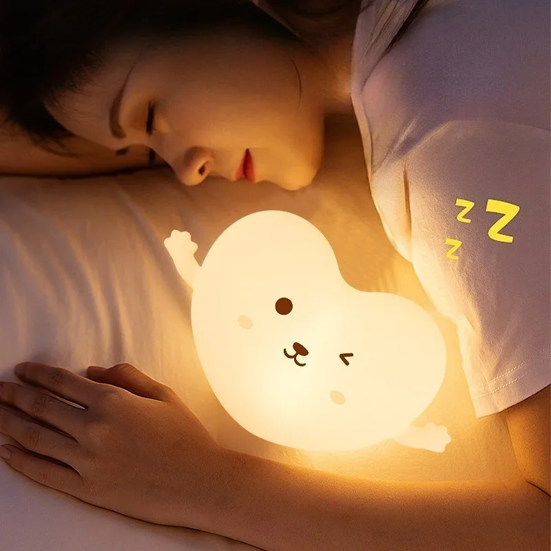 

Charging Remote-controlled Glowing Silicone Lamp for Bedroom Sleep Bedhead Atmosphere Multi-color Lamp