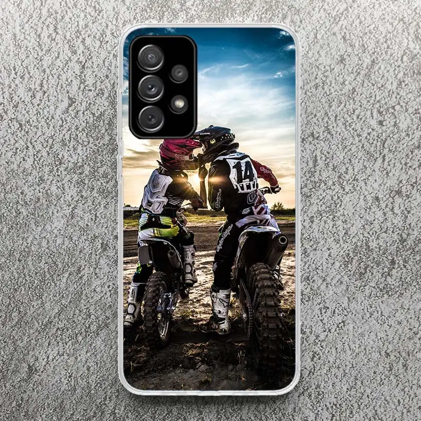 Motocross Motorcycle Dirt Bikes Phone Case For Samsung Galaxy A51 A50 A71 A70 A41 A31 A21S A10 A20E A30 A40 A6 A7 A8 + A9 Soft S