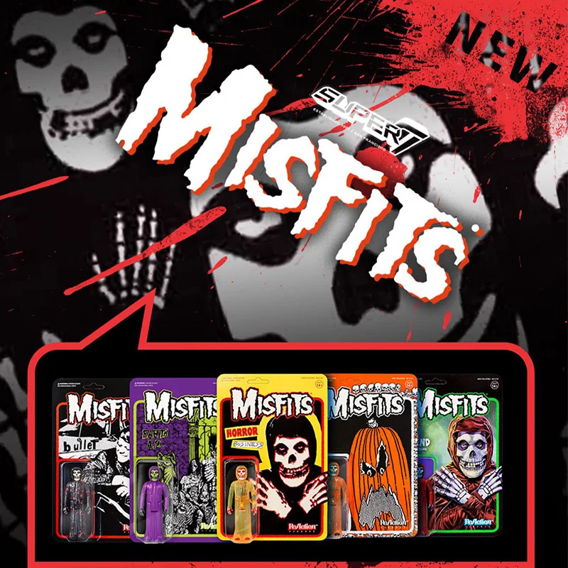 Original Super7 Misfits Band PVC Luminous Posable Action Figre Toys Collectible Figure Model Toy Limited Collections Toy for boy