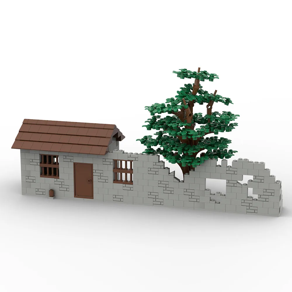 

MOC Abandoned House Destroyed Military Base Wall War Scenes DIY Assemble Building Blocks Compatible Figures Toy Bricks Model