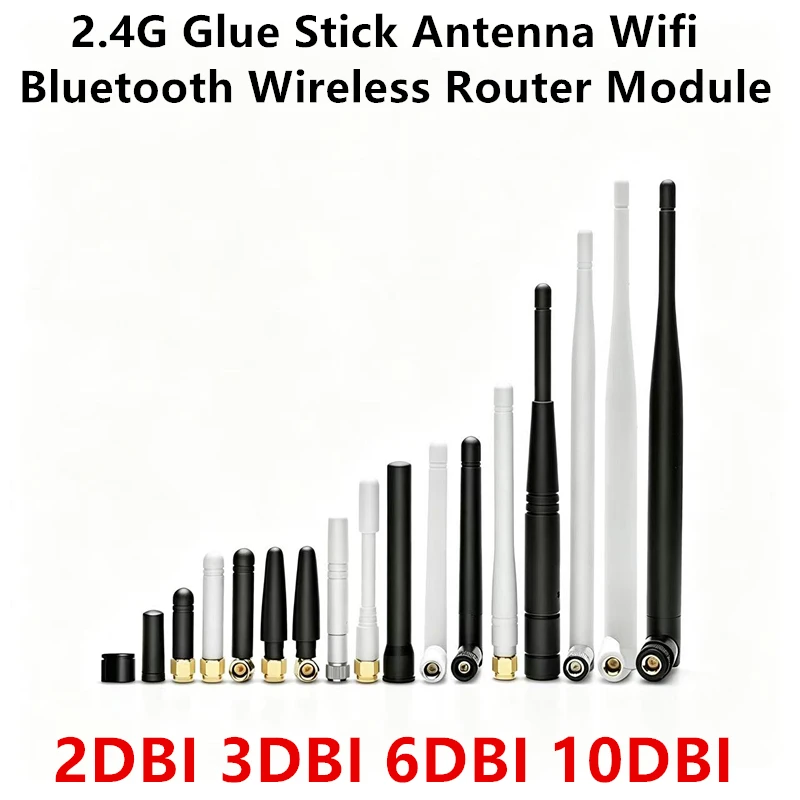 2Pcs 2.4G Glue Stick Antenna Wifi Bluetooth Wireless Router Module External Small Pepper Foldable High Gain 2DBI 3DBI 6DBI 10DBI