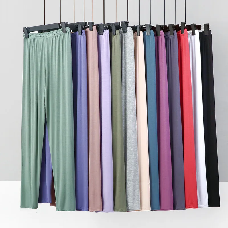 

Женские летние тонкие брюки с высокой талией из модала, эластичные, утягивающие, больших размеров, для ношения под одеждой и как верхняя одежда