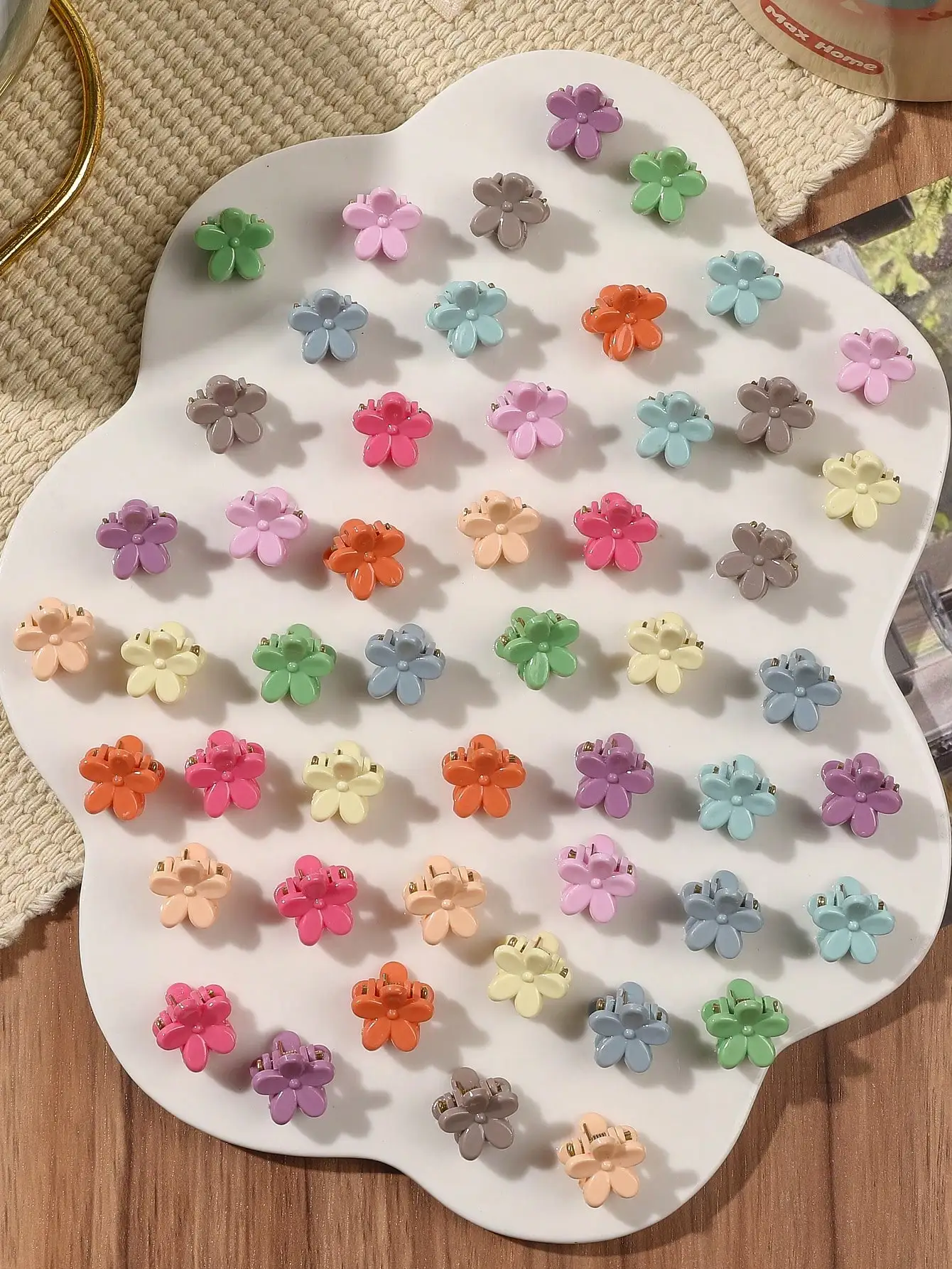 50/100Pcs Mini Flower Hair Claw Clips for Girls Toddlers Babies Thin Hair Non-Slip Durable Random Colors Cute Hair Accessories