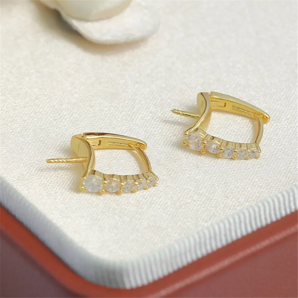 

Серьги из стерлингового серебра 925 пробы с жемчугом, принадлежности для самостоятельного изготовления ювелирных изделий, пустые стойки для сережек для аксессуаров ручной работы, без жемчуга