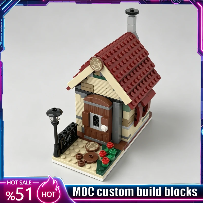 

265PCS Cosy Cottage House Building Blocks MOC Architecture Model DIY Assembly Home Display Collection Creative Popular Gift Set