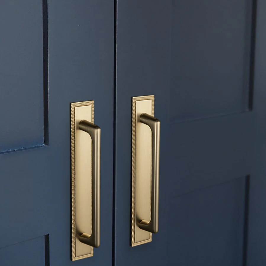 Goo-Ki Champagne Bronze Zinc Alloy Cabinet Handles with Backplate - Drawer Knobs Cabinet Pull Hardware for Bedroom, Kitchen
