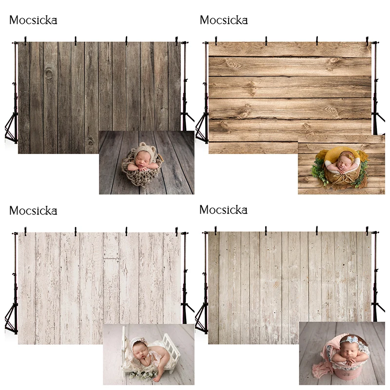 Vintage Wood Floor Photography Backdrops Newborn Baby Shower Photo Background Cake Smash Birthday Party Studio Decor Photo Props