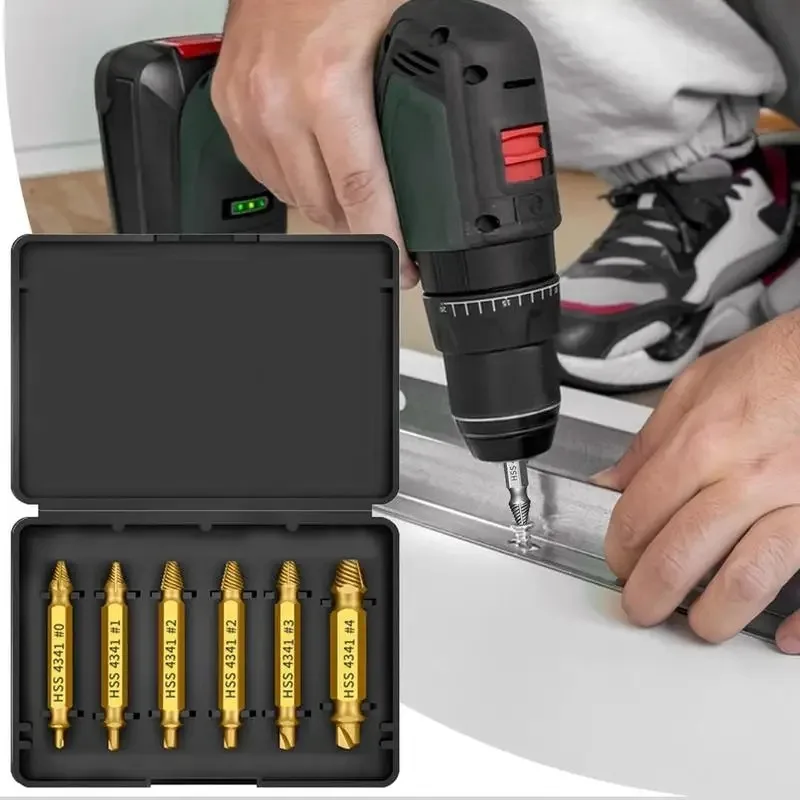 مجموعة مستخرج المسمار التالف HSS مثقاب جردت مزيل مكسور صغير بسهولة إخراج عدة أدوات كهربائية سهلة الهدم #3