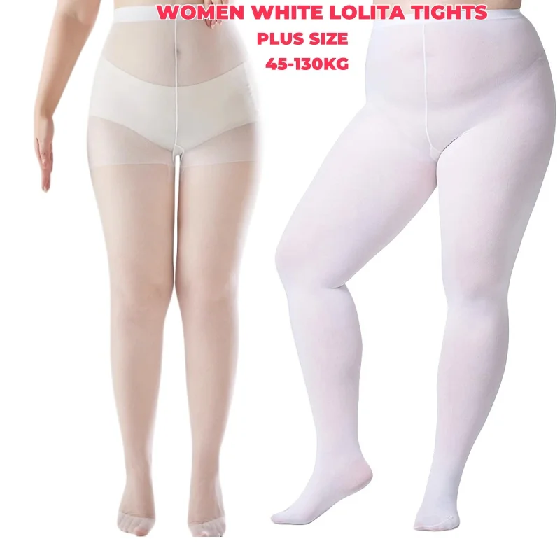 

3XL Toes Plus Size White Dance Tight Legging for Women Nylon Stockings 10D Thin Stockings 120D Spring Autumn Ballet Footed Tight