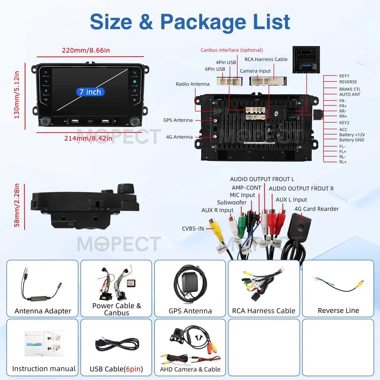 MOPECT Android 15 autoradio voor VW POLO GOLF 5 6 Plus PASSAT B6 JETTA TIGUAN SHARAN SCIROCCO CADDY Seat Carplay Audio Autostereo