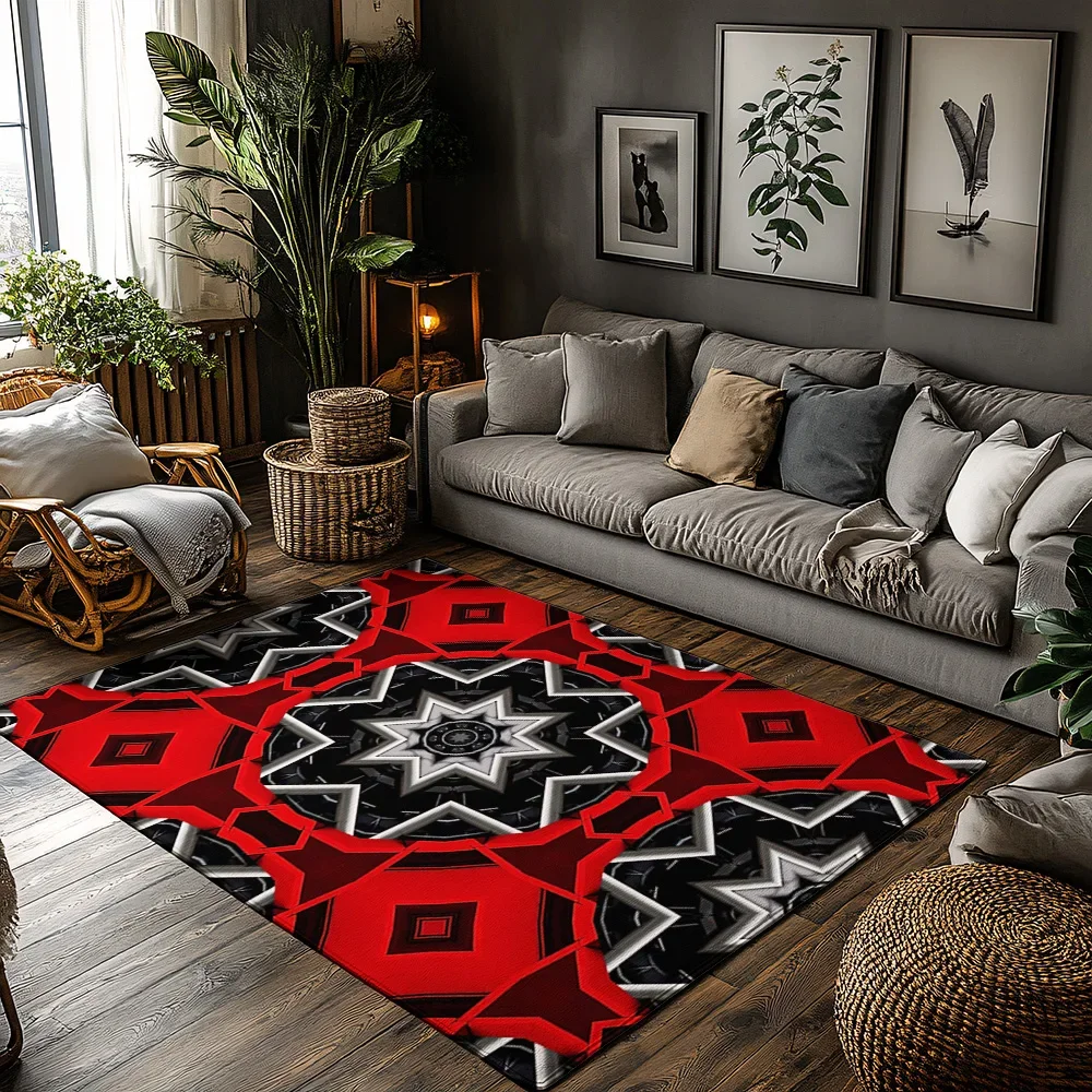 Geometric Area Rug Non-Slip Floor Mat Living Room Bedroom Decor Modern Abstract Pattern Home Decor Indoor Outdoor Rugs Carpet