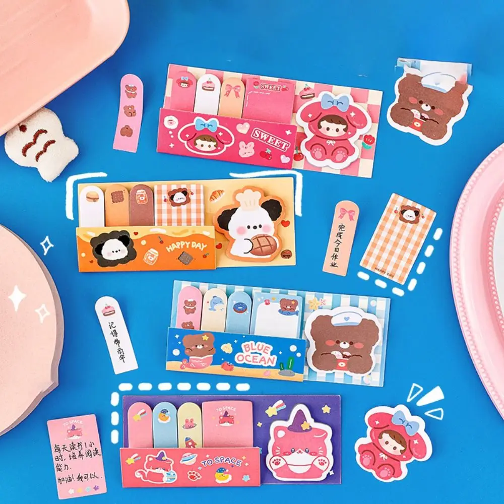 Kawaii การ์ตูนผสม Sticky Notes แบบพกพารูปพิเศษข้อความ N ครั้ง Sticky ลักษณะสูงระดับ Creative