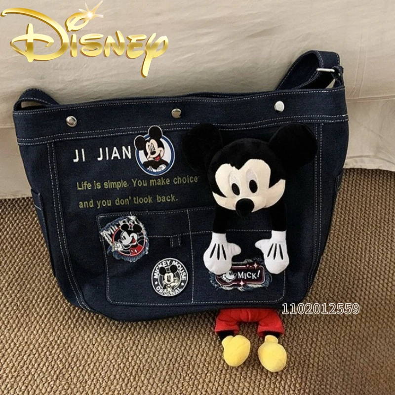 

Disney Mickey New Women's Shoulder Bag Personalized Fashion Women's Shoulder Crossbody Bag Denim High Quality Doll Women's Bag
