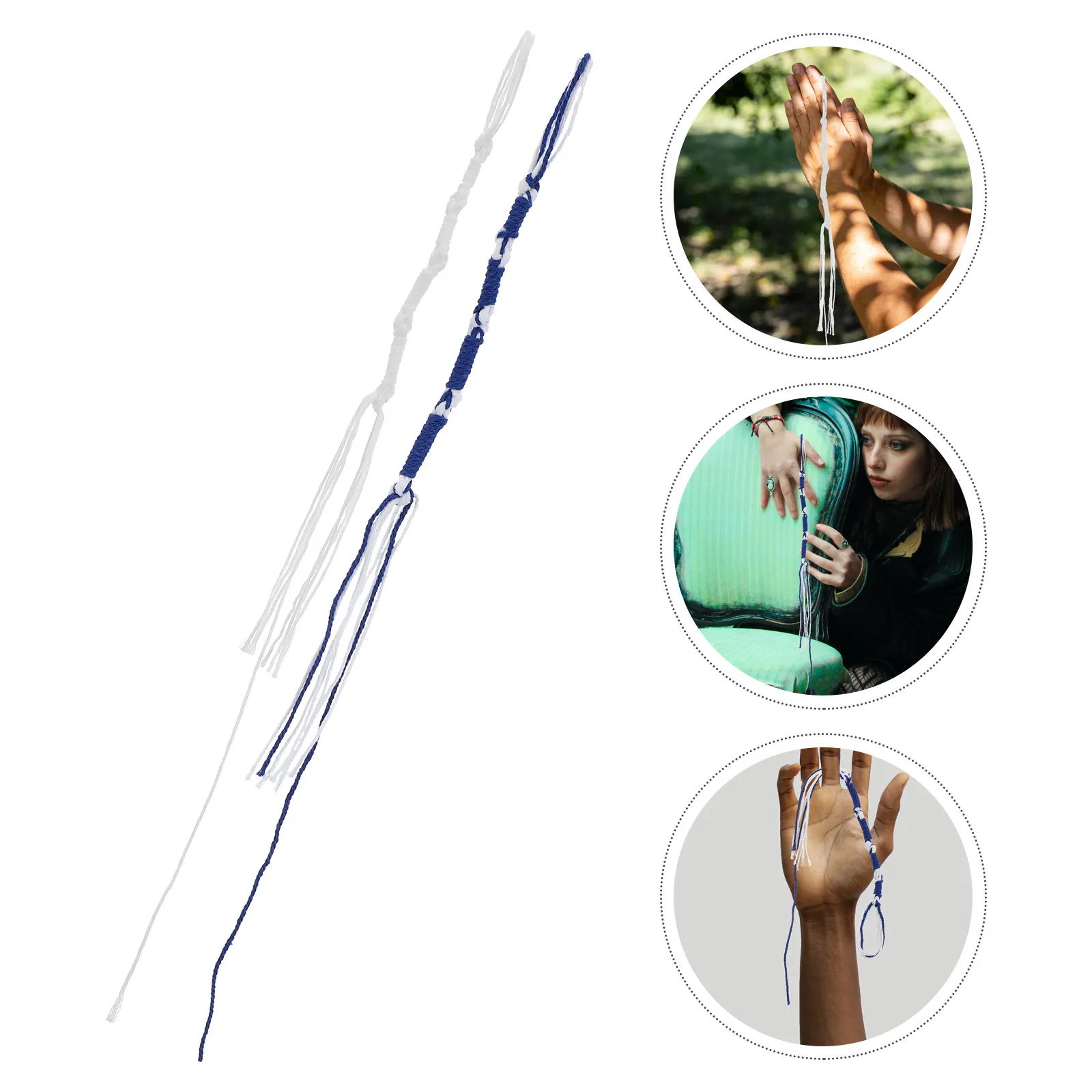 

12 шт. сине-белых хлопковых кисточек для талита (ццитов), предварительно связанных, для молитвенных шалей, с ашкеназскими и сепардикскими узлами