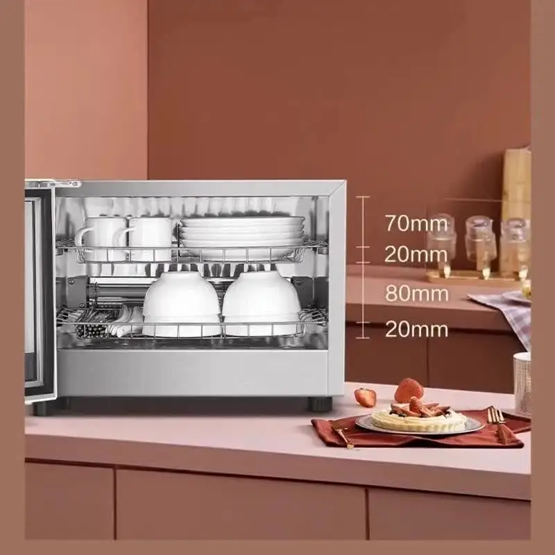 خزانة تعقيم أطباق صغيرة ديماشي ، آلة تطهير ، كونترتوب بطبقتين ، خزانة تعقيم بدرجة حرارة عالية ، ، من من 22L