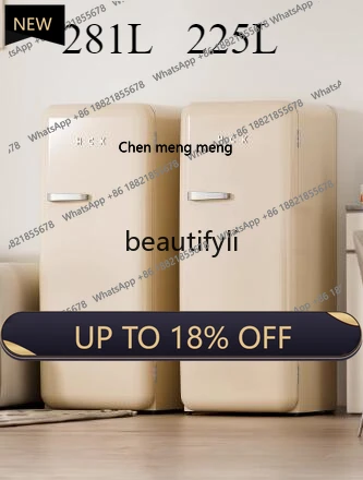 

FF Cold Set Frozen Toast Full Freezer Vertical Freezer + Large Toast Single Door Retro Refrigerator