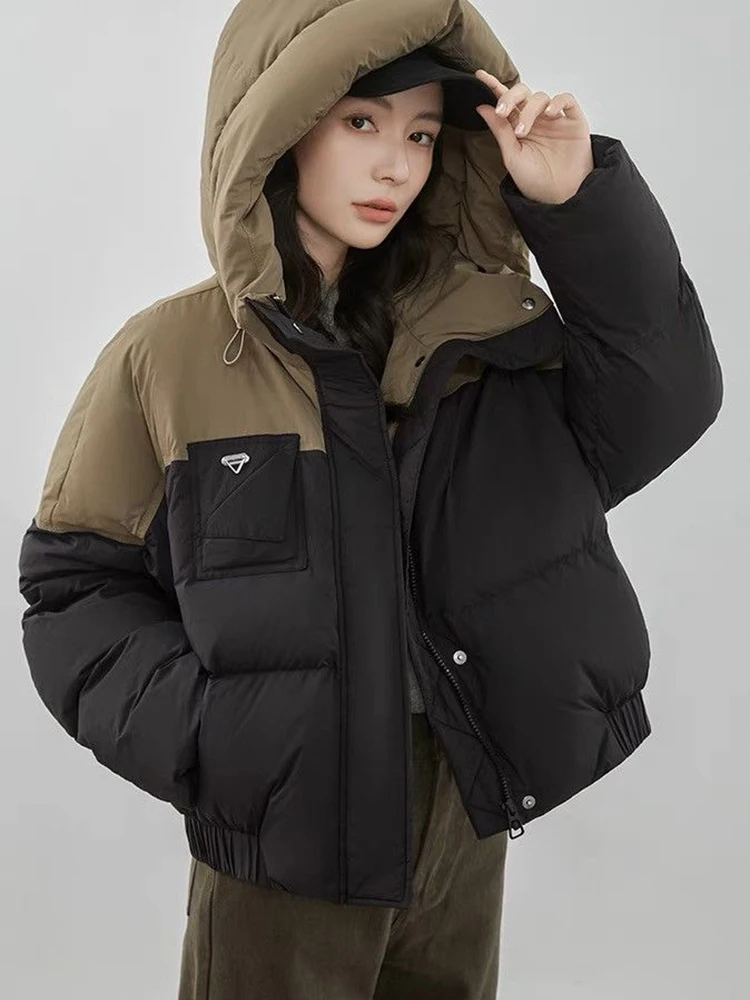 2024 Winter Autumn Women's Winter Coat Loose Stand Collar Cotton Jacket Warm Thicken Parka Outwear Casual Female Outwear Y2K