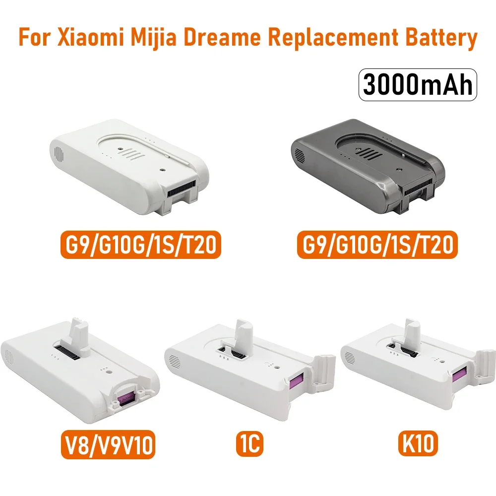 

For Xiaomi Mijia Dreame Replacement Battery 3000mAh Vacuum Cleaner PartsFull Series G9 G10 1S T20 V8 V9 V10 K10 1C Battery 7S1P