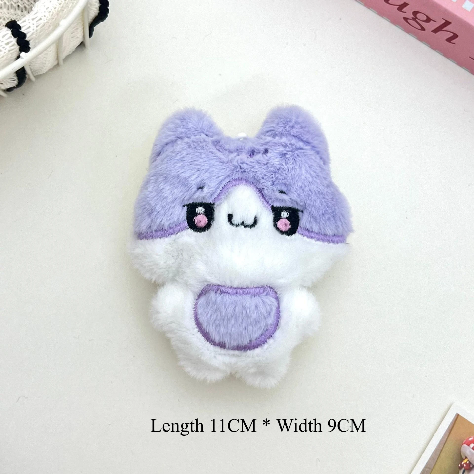 1/4 ピース 新しいキュートで面白い小さな黒猫の圧縮ペンダントぬいぐるみキーホルダー漫画のウサギとトラのぬいぐるみ誕生日クリスマスギフトS