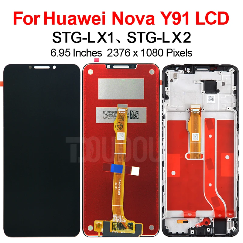 6.95'' Nova Y91 LCD Screen  For Huawei nova Y91 STG-LX1 STG-LX2 LCD Display Touch Panel Screen Digitizer Assembly Replacement