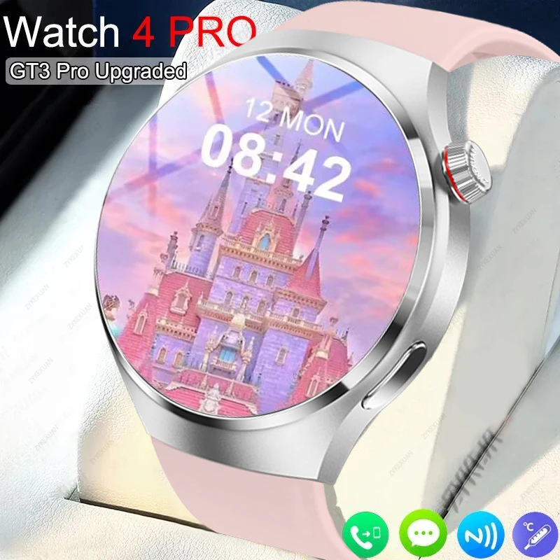 For Huawei Xiaomi NFC Smart Watch Women Watch 4 Pro AMOLED HD Screen Heart Rate Bluetooth Call IP68 Waterproof SmartWatch 2024