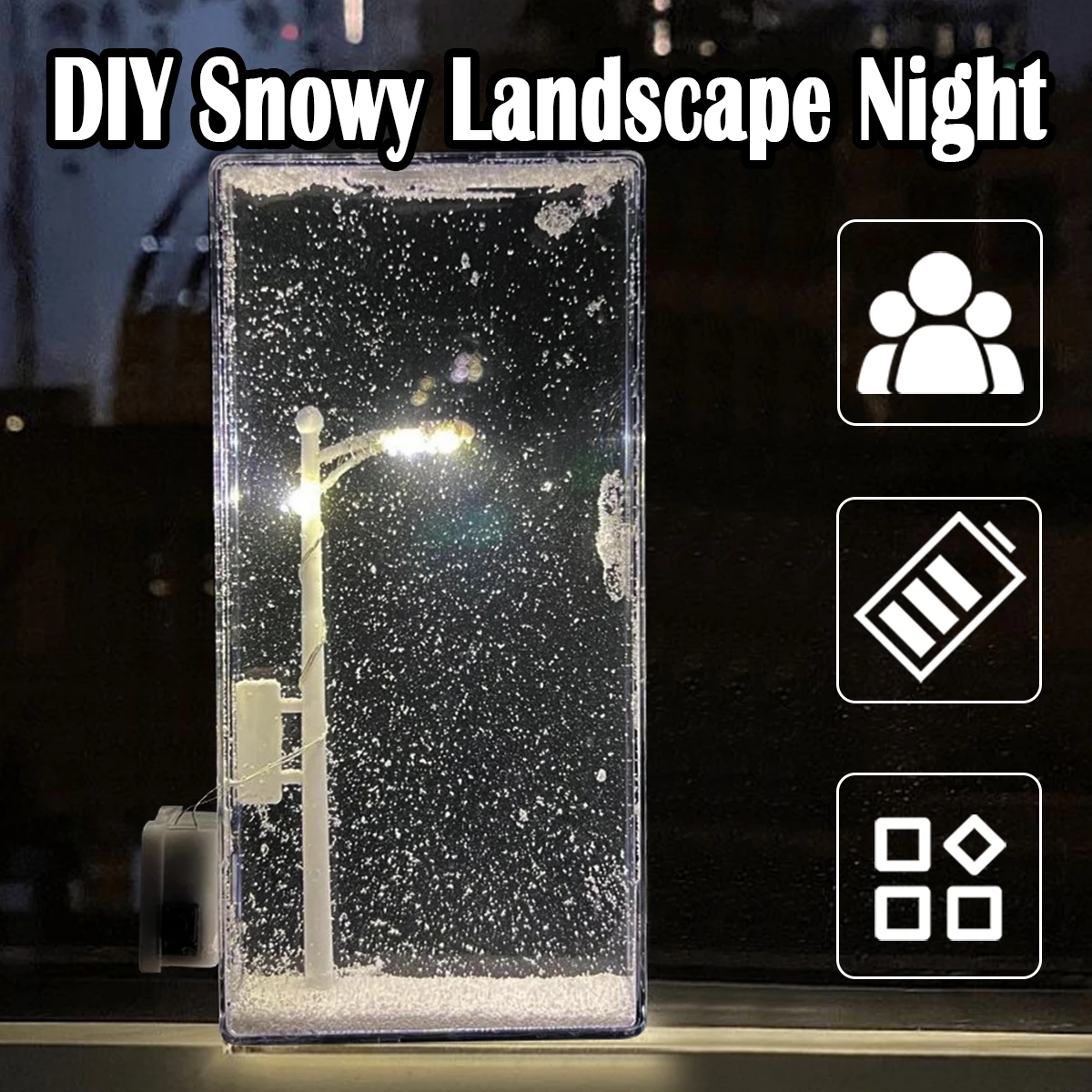 Snow Scene Night Light led Snowy Flowing Hemp handmade diy small night-light Handmade-Decoration Holiday Lighting lamp for-gift