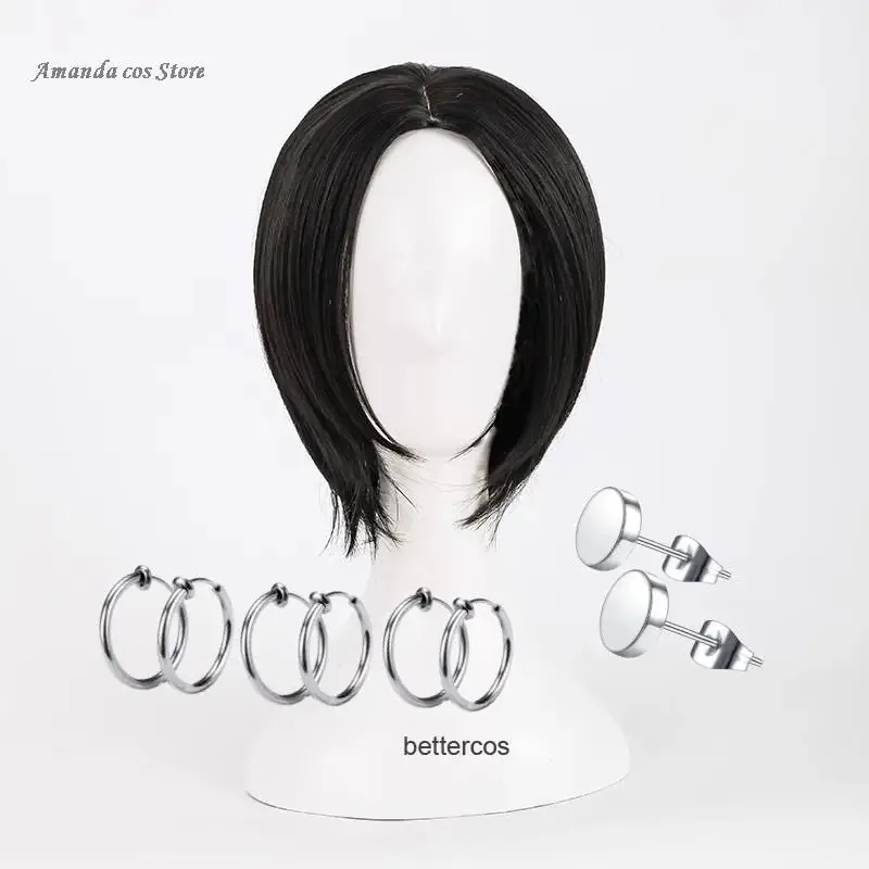 

Oosaki Nana Wig Косплей Аниме NANA Косплей Ювелирные Изделия Женский Короткий Черный Парик Манга Нана Осаки Бесплатная Кепка Парика Рождественские Серьги Колье