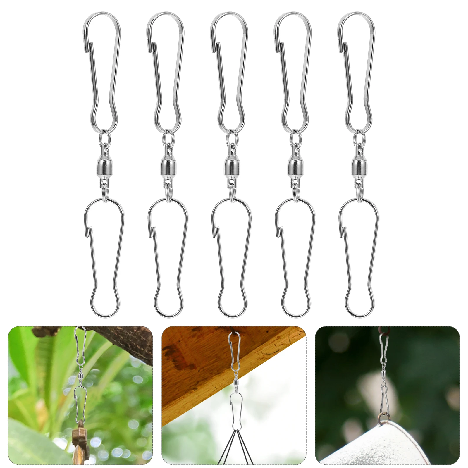 5pcs Rotating Wind Chime Hooks Bra Connector Metal Sewing Closure Tools Clothing Fastening DIY Projects