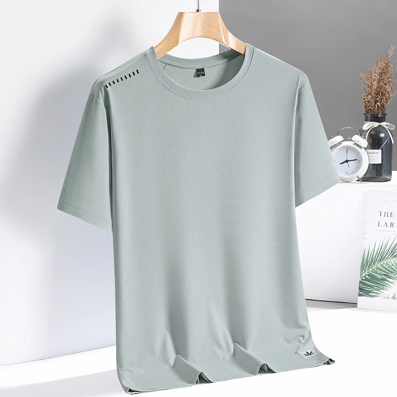 Quick Dry Sport T Shirt Men\'S 2024 Short Sleeves Summer Casual White Plus OverSize 6XL 7XL 8XL 9XL Top Tees GYM Tshirt Clothes