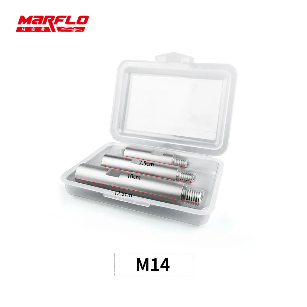 M14 Marflo Extension Rod Set Aluminium Rotary Polisher Extension Shaft For Car Care Detailing Pad Connection Bar Angle Grinder