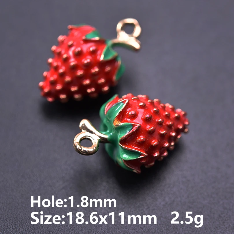 5pcs Cute Fruit Charm Pendants for DIY Jewellery Making