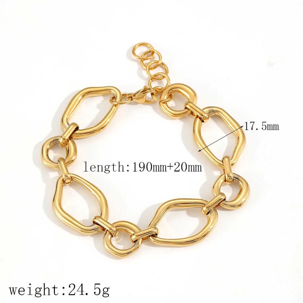 Geometrisches Design Edelstahl Unregelmäßiges Spiralarmband 18K Vergoldet Wasserdichter Schmuck Geschenke – Detail 6