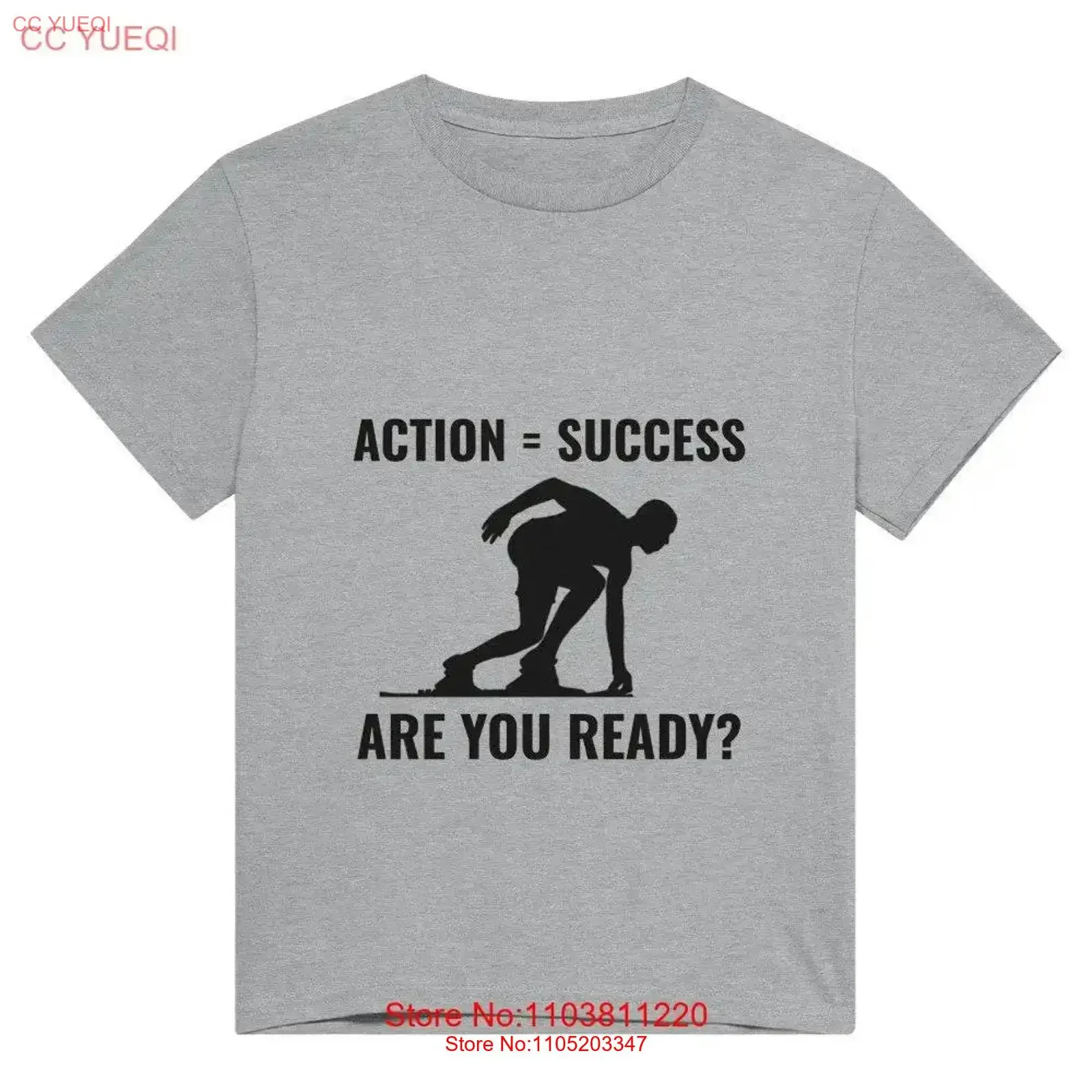 La acción equivale el éxito eres listo Camiseta de cuello redondo de peso pesado Camiseta de trabajo motivacional para clase de ejercicio gimnasio vintage Lavado