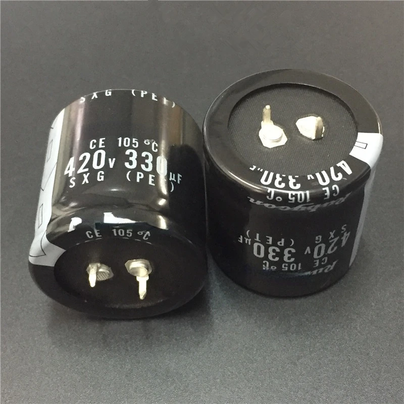 

2pcs 330uF 420V SXG Series 35x35mm 420V330uF instead of 400V330uF Snap-in PSU Capacitor