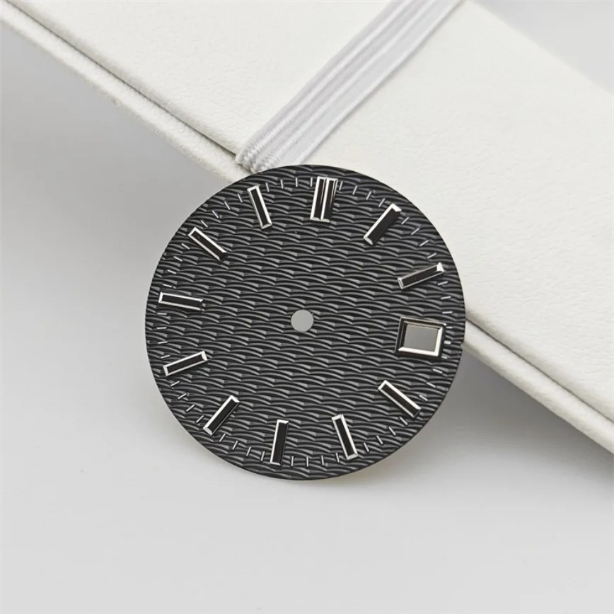 Quadrante NH35 28,5 mm Ocean Wave GS quadrante blu bianco nero non luminoso per movimento NH35/NH36 accessori per orologi quadranti per orologi