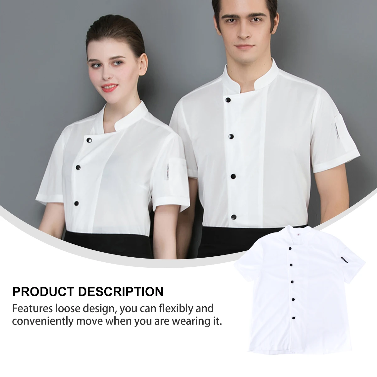 

Breathable Mesh Chef's Suit Short Sleeve Cook Jacket Workwear White Clothing Man