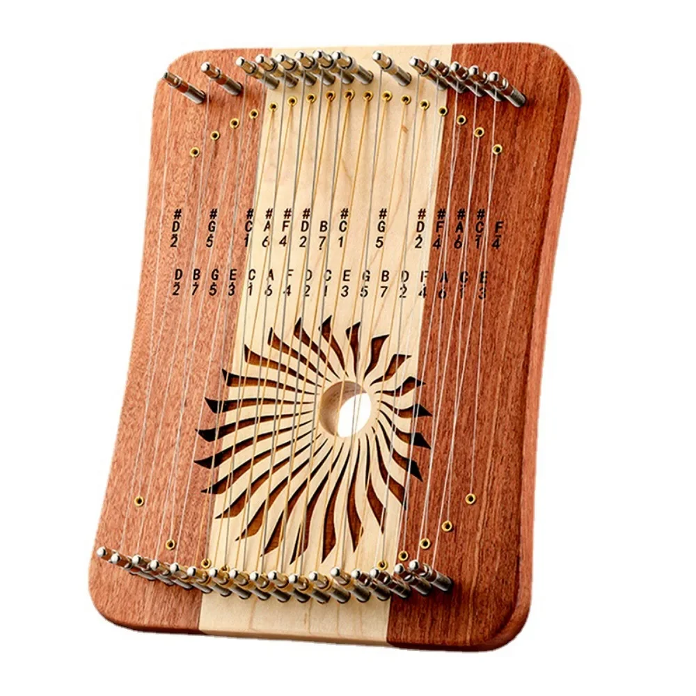 Wooden 17/31 Strings Lyre Harp Portable Miniature Harp Beginner Fingerplaying Stringed Musical Instruments Children Gifts Idea