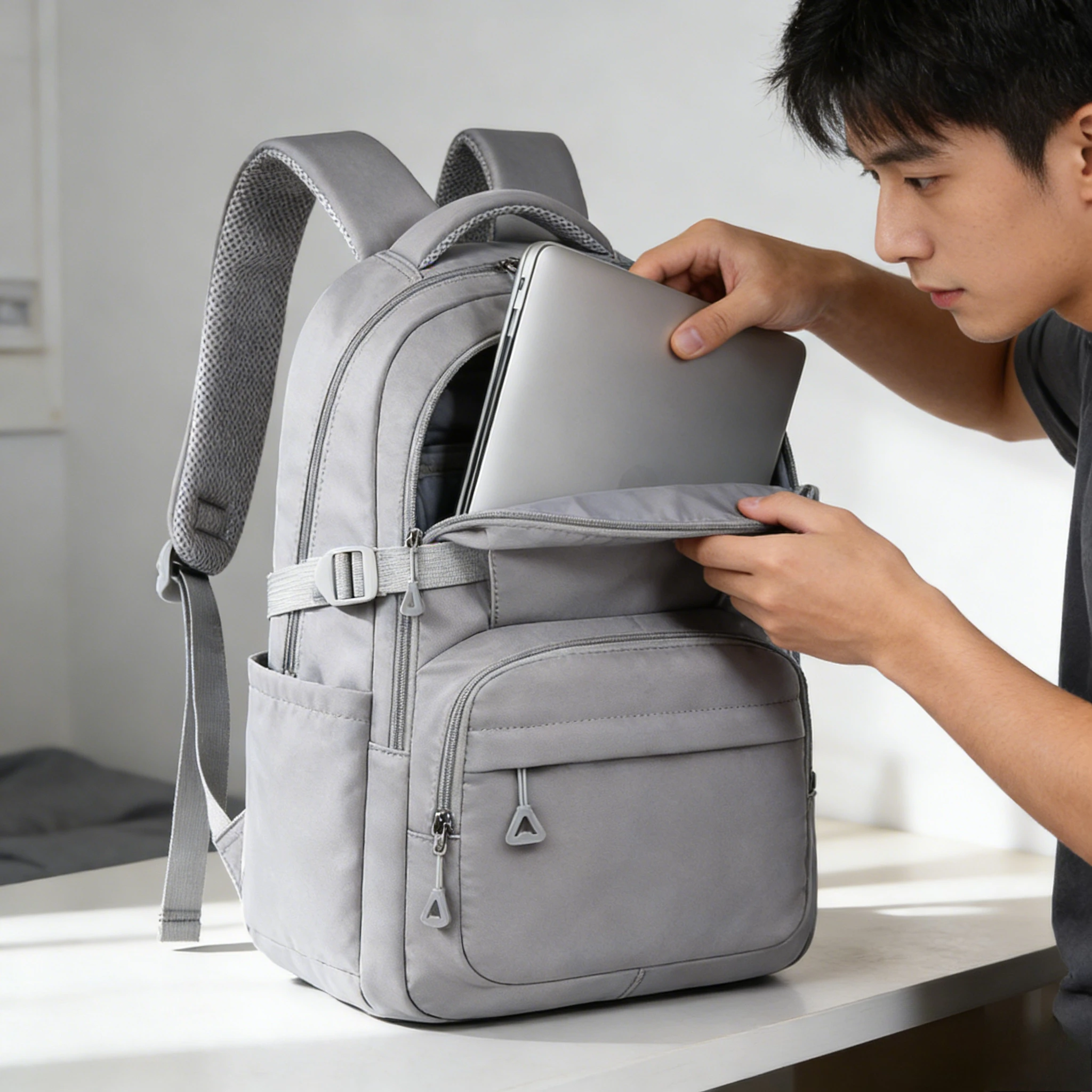 Large Capacity Korean Style Backpack Casual School Bag for Middle High College Students Teenagers Daily Travel