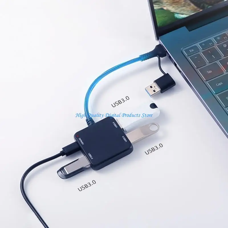 

U2JE USB C Hubs Adapter 3 USB3.0 + 1 Type C Port Charging and Data Sharing Splitter for Laptop Phone Tablets