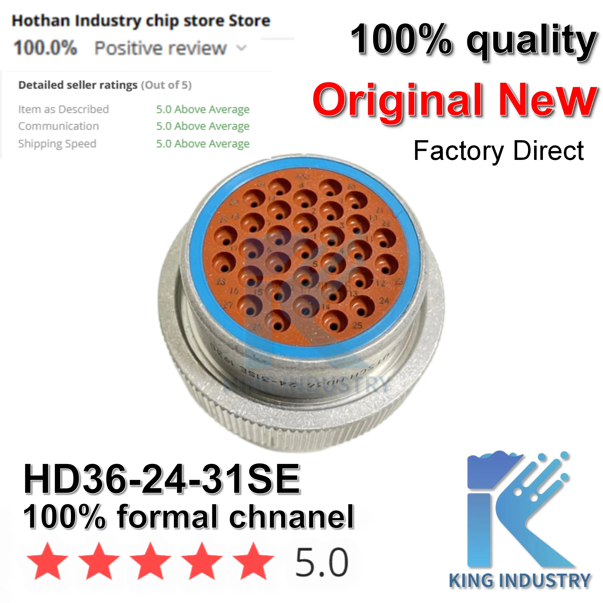 

(1PCS) 100% NEW HD36-24-31SE 31-hole Aluminum Aviation Plugs