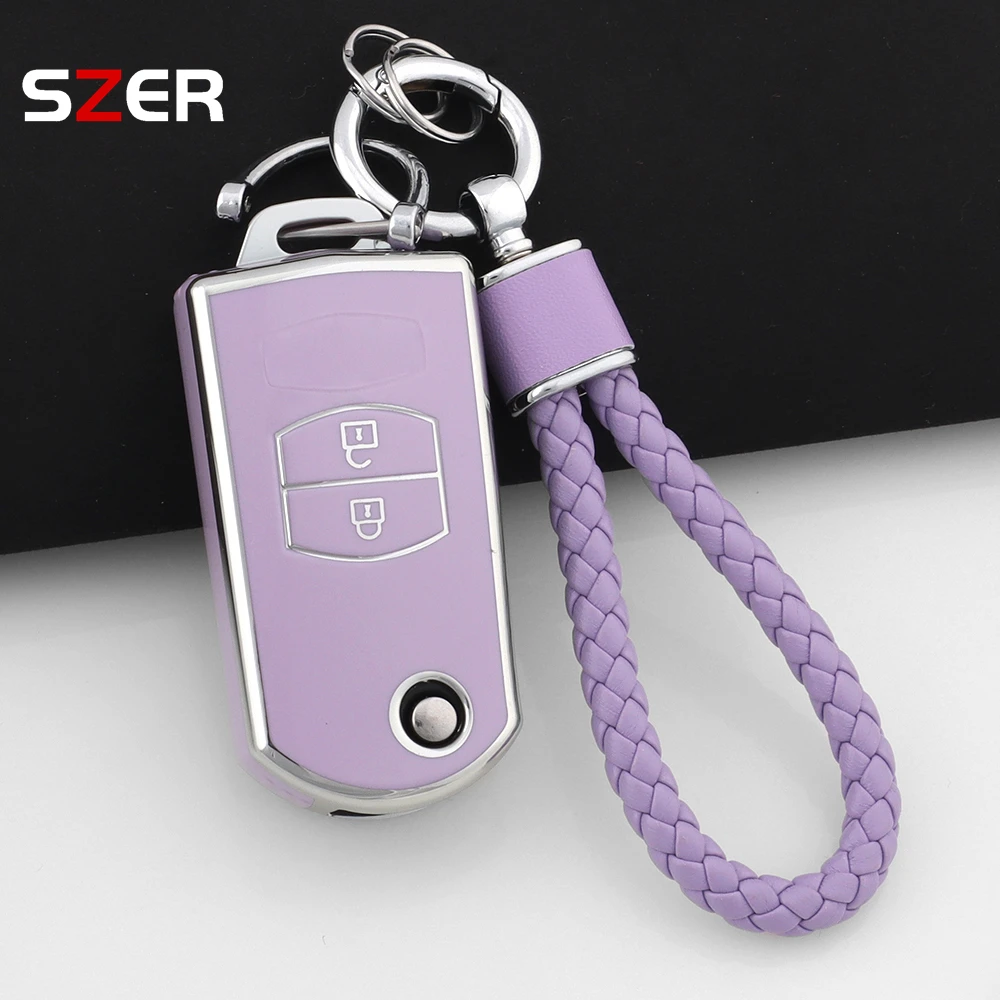 NEUE TPU Auto Schlüssel Fall Abdeckung Shell Für Mazda 3 5 6 Serie M6 RX8 MX5 2 3 Tasten Flip Schlüssel Schutz Fob Schlüsselbund Zubehör