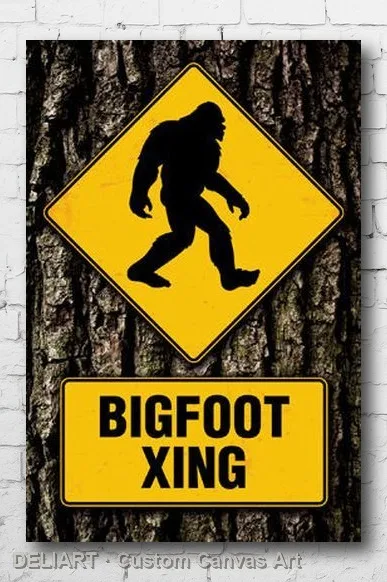 

BIGFOOT CROSSING Canvas Poster - XING FUNNY Custom Size Available Room Decoration Home Decor Wall Art