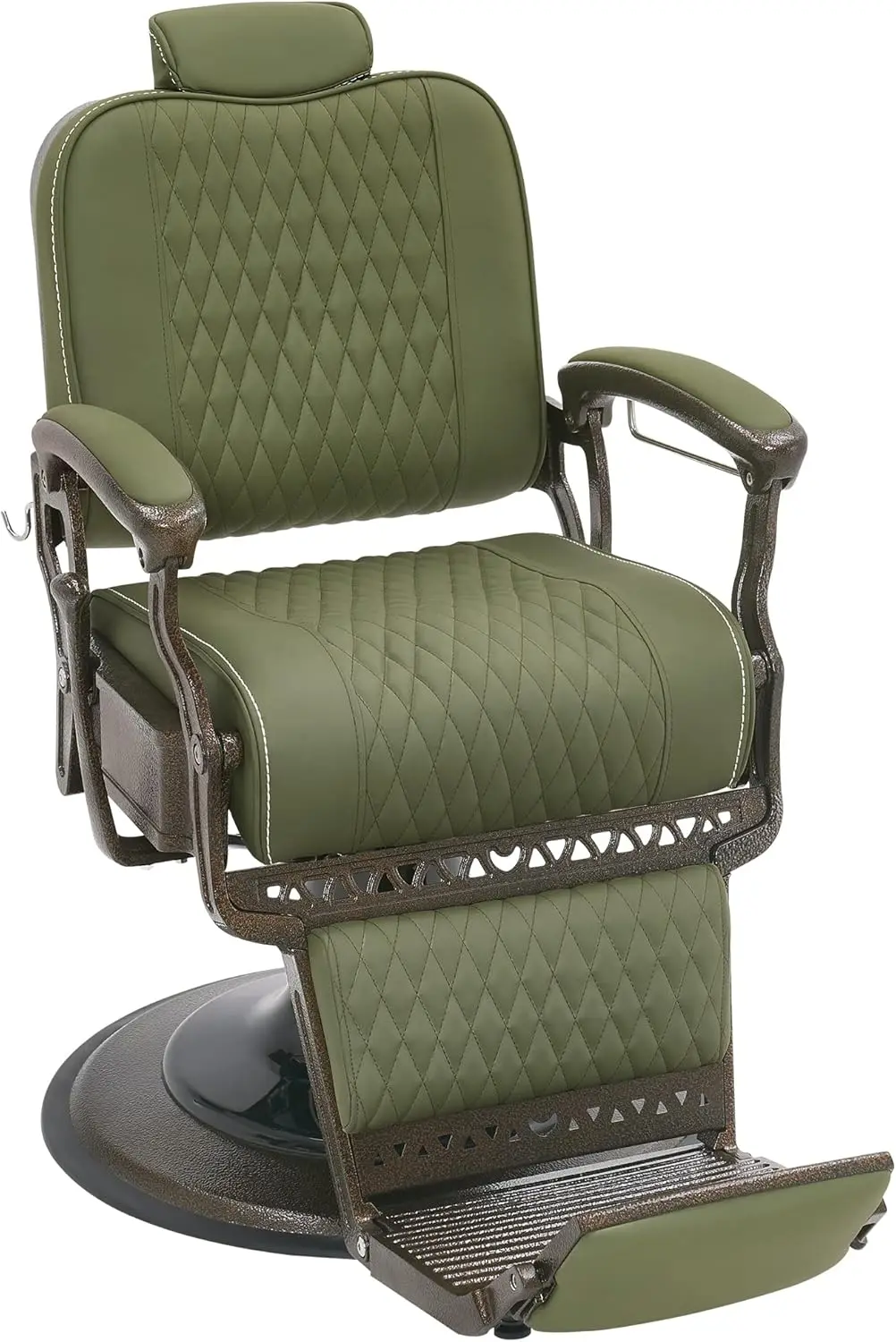 

Heavy Duty Metal Vintage Barber Chair All Purpose Reclining Hydraulic Pump Salon Beauty Spa Chair Hair Styling Equipment (Green)