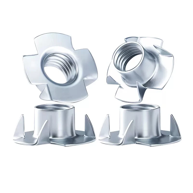 M2 - M12 Four-claw nut, claw-shaped nut, four-claw nut for speakers, furniture screw accessories, embedded nut.