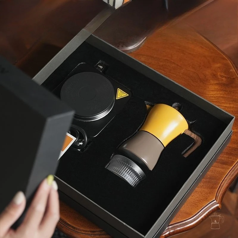 Mocha Pot Set Small Fresh Grinding Coffee Hand Grinder