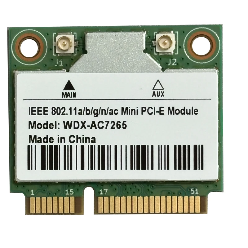 

network card wifi adapter AC7265 Dual Band mini PC-E WIFI CARD7265AC 802.11ac 2x2 WiFi + Bluetooth 4.2