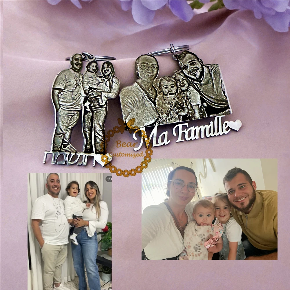 

Custom Family Portrait Keychain Exclusive Custom Family Keychain: Turn Precious Photos into a Unique Portrait Keepsake