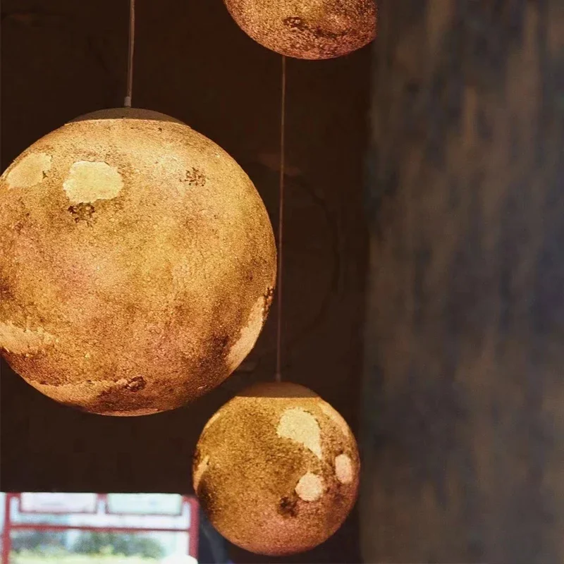 Customized 3D Lunar Chandelier, Meteorite Texture, Ruin Wind, Chengdu's First Syrian Postwar Bar YIN, Same Style Atmosphere